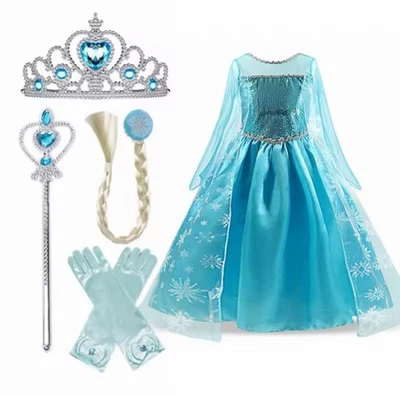 Snow Queen Elsa Kids Costumes Playing Children Clothing Frozen Princess Dress - Image 1 of 4