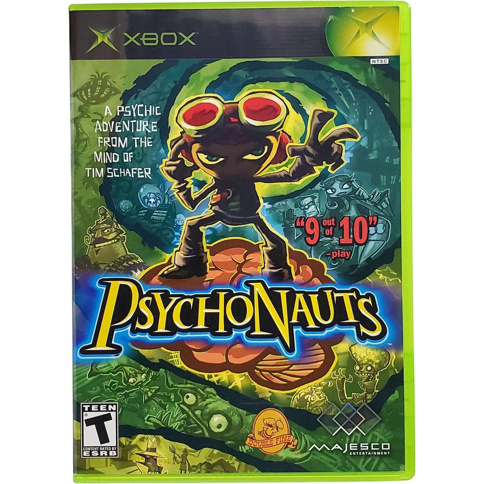 (arte de portada ondulada) Psychonauts - Microsoft Xbox probado auténtico Foto 1 de 4