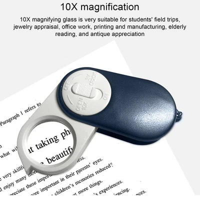 10X Pocket Magnifying Glass Double Layer Lenses Folding Handheld Mini Magnif XG5 - Image 1 of 4