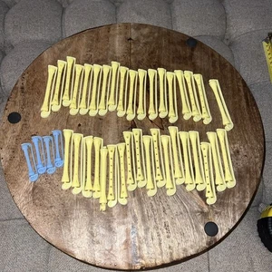 VTG  Perm Rods 40 Lot -36 Swing Arm Rod 3” Long Yellow Retro Style & 4 Blue 2” - Picture 1 of 4