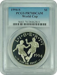 1994-S PCGS PR70DCAM World Cup Commemorative New PCGS Label - Picture 1 of 1