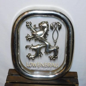 Letrero de pared vintage 1980 CERVEZA LOWENBRAU plástico 18 X 15 barra no iluminada - Imagen 1 de 8