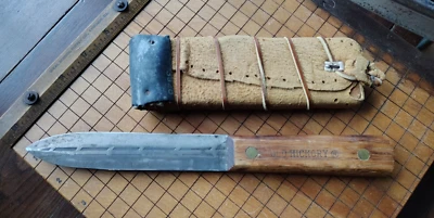 CUCHILLO DAGA RARO "OLD HICKORY" ONTARIO CO EE. UU. 10 1/2" con FUNDA HECHA A MANO Foto 1 de 4