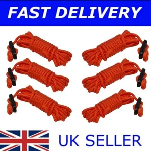 X6 Orange 2.4 Metres Guy Line Ropes Tent Camping Guyline Rope Gazebo Awning - Picture 1 of 3