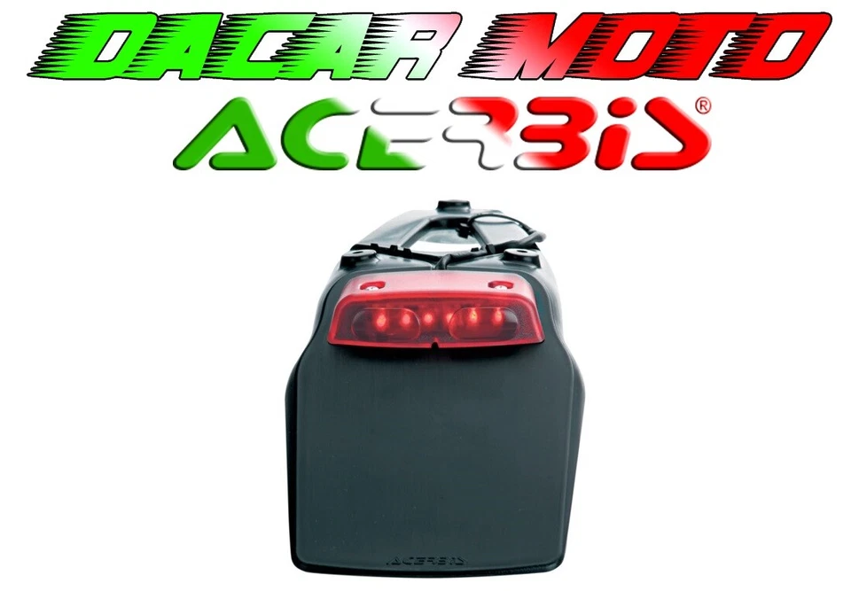 PORTATARGA NERO A LED UNIVERSALE MOTO KAWASAKI HONDA KTM APRILIA DUCATI ACERBIS