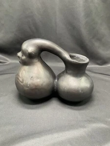 Lama Oaxaca Black Clay Face Pottery~ Mexico - Picture 1 of 7