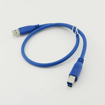 1.5FT USB 3.0 Type A Male To B Male Plug Printer Scanner Data Cord Cable Blue - Image 1 of 4