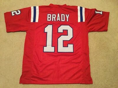 Tom Brady UNSIGNED CUSTOM Sewn Stitched Pats Red or White Jersey M to 3XL