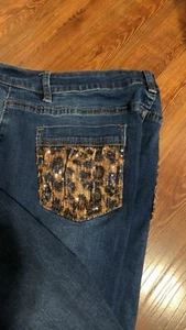 Jeans L&B leopardati con paillettes e fidanzato taglia 14 - Foto 1 di 5