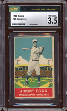 1933 DeLong Jimmy Foxx Card #21 HOF - Certified CSG 3.5 (Very Good VG+)