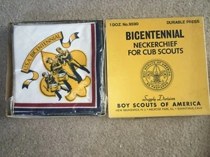 Boy Scout CUB 1776 1976 Bicentennial Troop Uniform Neckerchief Buy 12 Get Box - Picture 1 of 1
