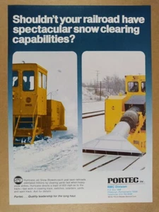 1980 Portec RMC Hurricane Jet Railroad Snow Blower vintage print Ad - Picture 1 of 1