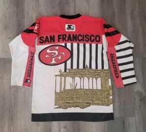 Rare! Authentic 49ers Cable Car Starter Long Sleeve Sweater size Small - Picture 1 of 10