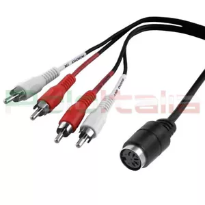 Cavo audio MIDI da 1 DIN 5 poli femmina a 4 RCA maschio connettore stereo cable - Foto 1 di 1