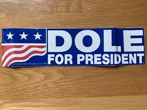 1995 Bob Dole For President Autographed Bumper Sticker - Picture 1 of 7