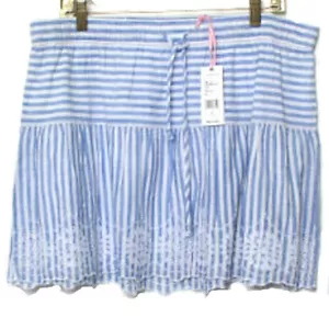 Gonna donna Vineyard Vines blu a righe occhielli orlo smerlato foderata cotone nuova con etichetta 8 - Foto 1 di 10