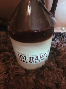 101 RANCH 1  Gallon  Crock Jug 2 Tone Perfect Cond  Art Addition Stoneware - Picture 1 of 10