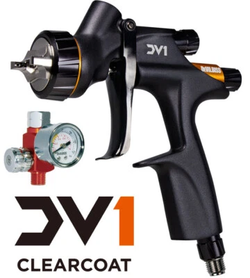 DeVILBISS DV1-C Clearcoat spray gun with air gauge HAV-503B HVLP Clear coat DV1 - Image 1 of 4