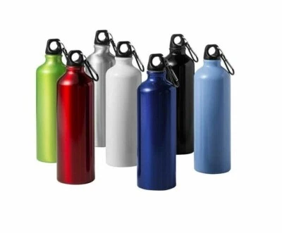 Borraccia Nera Termica Alluminio 750 ML Scuola Sport Palestra - Immagine 1 di 4