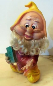 vintage RUBBER TOY BIANCANEVE SETTE NANI FAMOSA SPAIN 1960s NO LEDRAPLASTIC - Foto 1 di 5