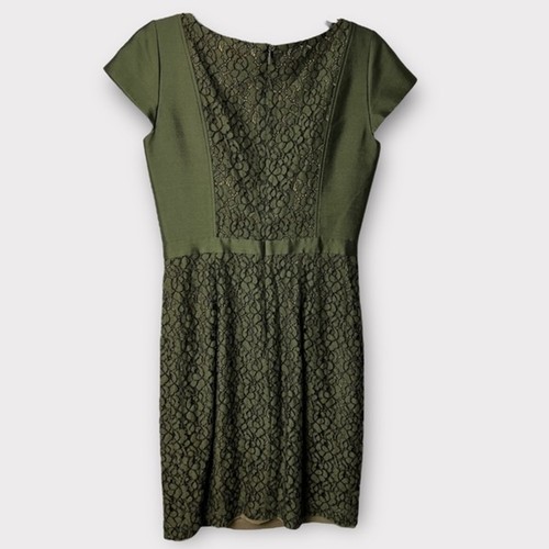 Abito di design verde Tory Burch Mariana in raso jacquard adatto a cocktail matrimonio 6