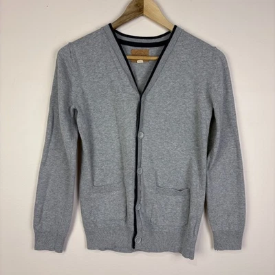 Cárdigan suéter gris Hope & Henry botón delantero jóvenes niños grande algodón orgánico Foto 1 de 4