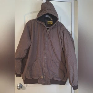 Brazos mens womens hooded brown heavy workwear jacket farm barncore western - Picture 1 of 10