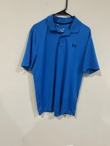 Under Armour Heat Gear Loose Poloshirt Herren Large Blau Einfarbig - Bild 1 von 4