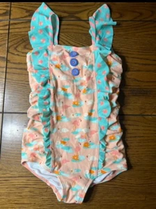 Matilda Jane Flamingo Slip And Slide Swimsuit Girls The Adventure Begins Size 4 - Picture 1 of 5