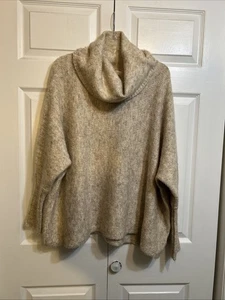 NWT Jessica Simpson Oversized Cowl Neck Sweater Size M Medium Oatmeal Beige - Picture 1 of 9