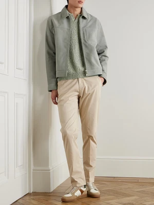 Leather Trucker Jacket for Men Gray Pure Suede Custom Made Size S M L XXL 3XL - Image 1 of 4