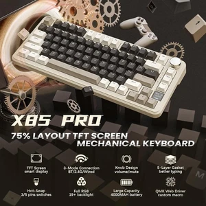 ATTACK SHARK X85Pro Hot Swappable Mechanical Gaming Keyboard, TFT Display & Knob - Picture 1 of 25