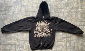 Sublime Tultex Hoodie WOMENS SMALL 2012 Rare Crying Sun Face Black Long Sleeve - Picture 1 of 20