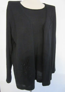 Size Me Up Schwarz Perlen 1 Stück Twinset Pullover Sweater Gr. 1X - Bild 1 von 12