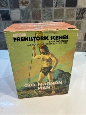 1971 Aurora Prehistoric Scenes Cro-Magnon Man Kit 730 Complete In Box - Image 1 of 4