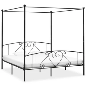 Canopy Bed Frame Metal Single Base Bedroom Multi Colours Multi Sizes vidaXL - Picture 1 of 82