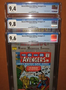 Marvel Milestone Edition: Avengers #1 #4 #16 CGC 9.6 9.8 9.4 12 píxeles ¡ASEGURADO! - Imagen 1 de 12