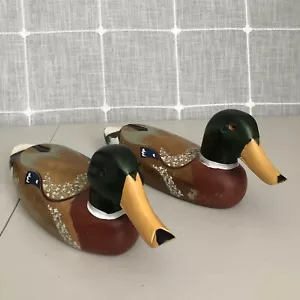 Emson Holz Ente Köder Stockente Erpel Glasaugen 14" Skulptur Vintage Taiwan - Bild 1 von 24