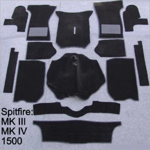 Juego de alfombras para Triumph Spitfire MKIII MKIV y 1500 terciopelo negro - Imagen 1 de 1