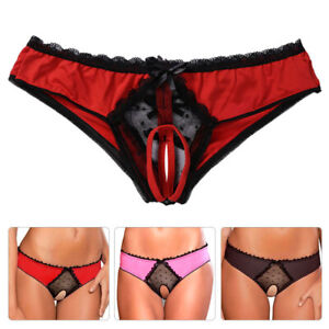 Sexy Open Crotch Crotchless Knickers Panties Women Lace Lingerie Briefs G-string