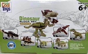 Totally Cool Toys 6 Pack Dinosaur Building Block Toys Sets Creative NEW! - Picture 1 of 4