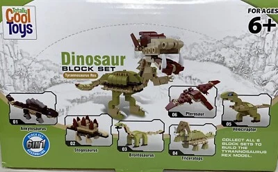 Totally Cool Toys 6 Pack Dinosaur Building Block Toys Sets Creative NEW! - Image 1 of 4