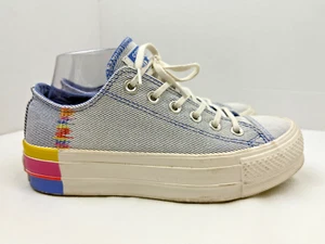 Converse Chuck Taylor All Star Lift Low Ranbow  Sz 7 Ozone Blue - Picture 1 of 9