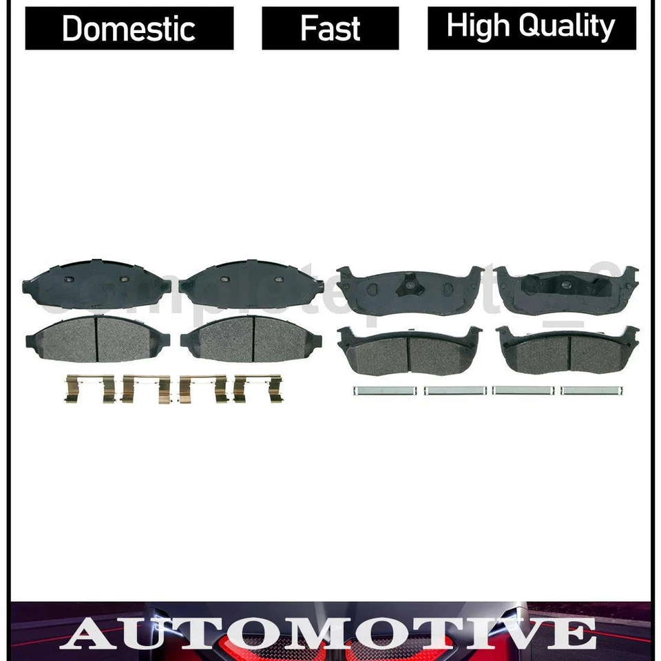 Conjunto de 2 pastilhas de freio dianteiras traseiras compatíveis com Lincoln Town Car 4,6L - Imagem 1 de 4