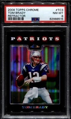 2008 Topps Chrome Refractor #TC3 Tom Brady PSA 8 NM-Mint Patriots HOF - Image 1 of 2