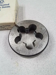 Ridgid 7/8"x9 UNC Button Die 38375 Manual Threading Bolt Die NOS - Picture 1 of 2