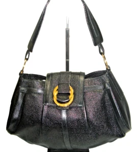 BVLgari Gorgeous Black Soft Leather Satchel Leather Lined Shoulder Bag Near MINT - Picture 1 of 16