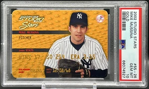 2002 Donruss Studio Stars Mike Mussina MLB HOF 24/250 PSA 10 *Pop 1 Yankees Gold - Picture 1 of 4