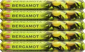 HEM Bergamot Incense Sticks Agarbatti Masala - Pack of 5 Tubes, 20 Sticks - Picture 1 of 1