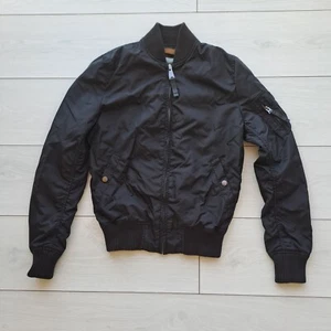 Alpha Industries MA-1 Flight Military Bomber Jacket Black Size S - Picture 1 of 10